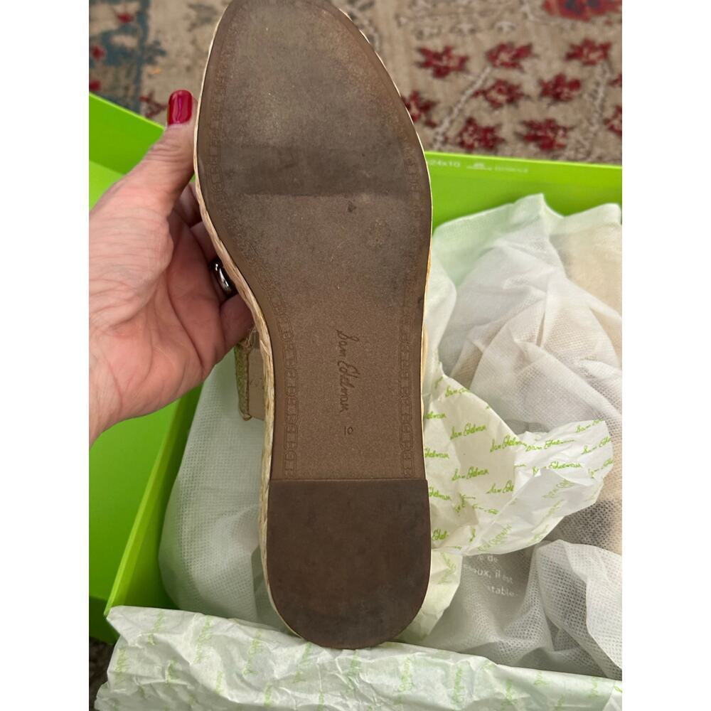 Sam Edelman Women's Cream Chase Buckle Woven Espadrilles Wedge Sandals Size 10 - Picture 6 of 10